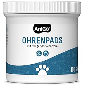 AniGo Ear Cleaning Pads for Dogs & Cats Pack of 100 – Extra Soft & Mild Cleaning Wipes for Ear Hygiene, Gentle Ear Cleaner for Care & Cleaning