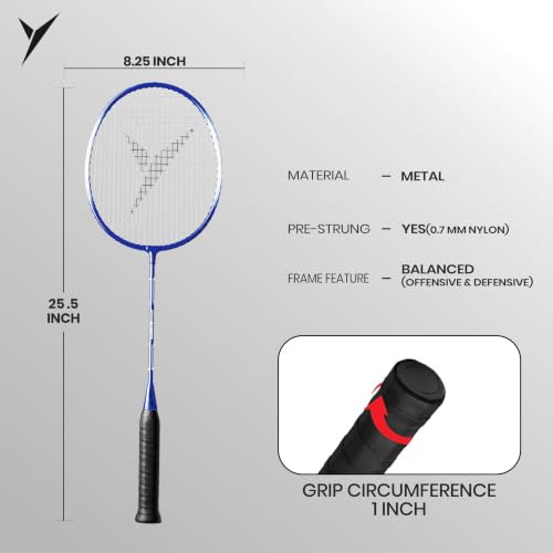 Image of Jaspo Proxcel-1102 Badminton Kit | Lightweight Metal Badminton Rackets with Shuttlecocks | Balanced Frame | Comfortable Grip for Powerful Smashes | Ideal for Beginners, Kids & Teens