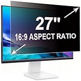 ruord Sichtschutzfolie für 27 Zoll 16:9 (59.7x33.6cm) Monitor - Blaulichtfilter & Blendschutz, Abnehmbar Blickschutzfolie | PC Blickschutzfilter für Büro