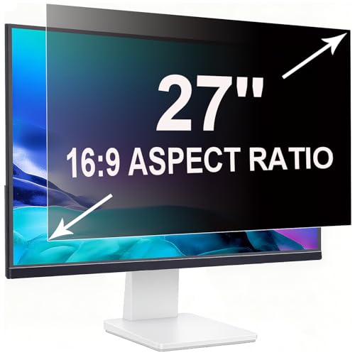 ruord Sichtschutzfolie für 27 Zoll 16:9 (59.7x33.6cm) Monitor - Blaulichtfilter & Blendschutz, Abnehmbar Blickschutzfolie | PC Blickschutzfilter für Büro