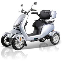 1000W 15 MPH Heavy Duty 4 Wheel Mobility Scooter 500lbs Loadweight, 3 Speed Control Mobility Scooters with 31 Mile Long Range Battery for Seniors & Adults Travel, 20 Max Climbing, Remote Key, Silver
