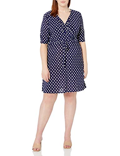 Star Vixen Women's Faux-Wrap Dress with Necklace
