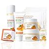Turmeric Skin Care Set,9 Pcs Turmeric Skin Care Kit with 3 Honey Sheet Masks,Turmeric Soap Bar,Face Wash,Toner,Face Serum,Face Moisturizer Cream,Eye Cream