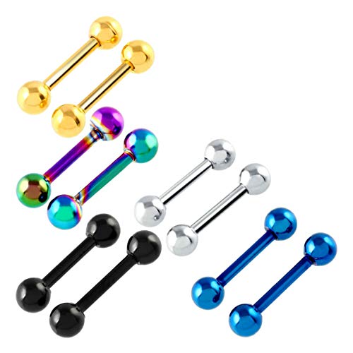 fashionlife2018 5 Pair Ear Plugs Piercing Tragus Earring Barbell Ear Piercing Cartilage Body Piercing Kit Stud Earrings