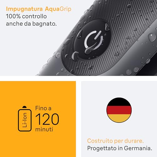 Braun Rifinitore All-in-One Series 5, Rasoio Elettrico Corpo Uomo, Barba E Capelli 9In1 Con Lama Ultra Affilata, Tecnologia SkinGuard Per Il Corpo, 120 Min di Autonomia, AIO5545, Grigio - Immagine 4