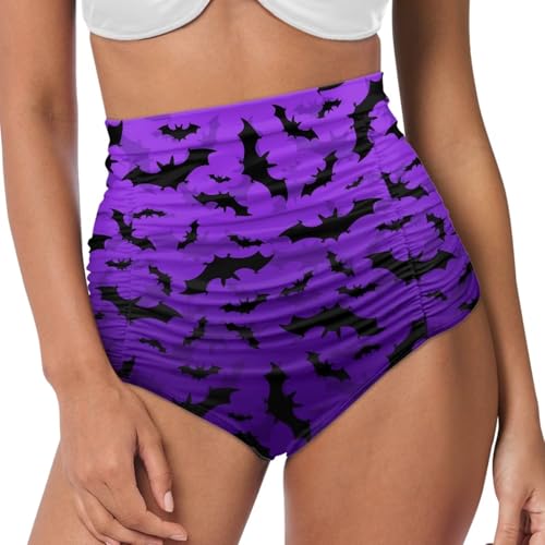 Women's Ruched High Waisted Bikini Bottom Full Coverage Bathing Suit Swim Bottom 2025 Bikini Briefs for Beach Pool3