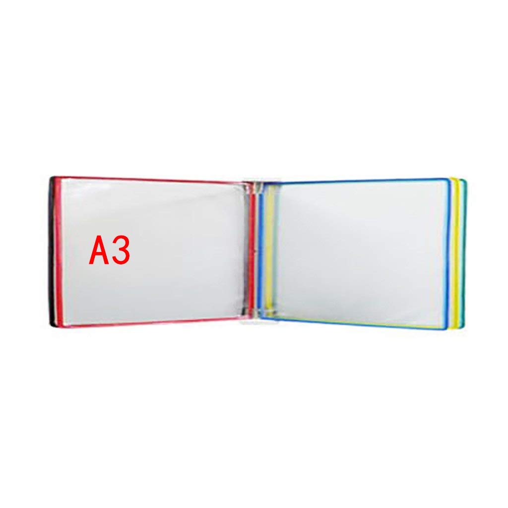 OLSKFUH Wall Mount Reference Display System, Hanging Wall File Organizer,Document Display Holders A3 With 5 Panels And 10 Pockets 45 * 32 4.5Cm,Folders,G