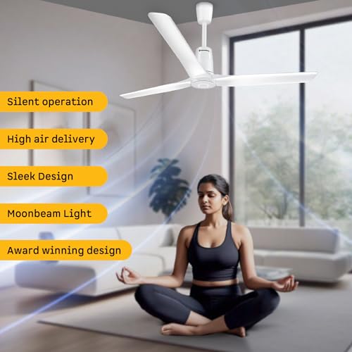 Image of atomberg Aris Contour Smart 1200mm Voice Controlled BLDC Ceiling Fan with Remote |BEE 5 star| Best-in-class Air Flow |Silent Operation| Designer Fan | Free Installation | 5 Year Warranty | Smokewood
