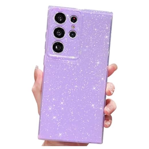 MINSCOSE Capa compatível com Samsung Galaxy S25 Ultra, linda estética com glitter, fina, à prova de choque, TPU macio, brilhante, brilhante, para mulheres e meninas, capa para Samsung S25 Ultra, 17,3
