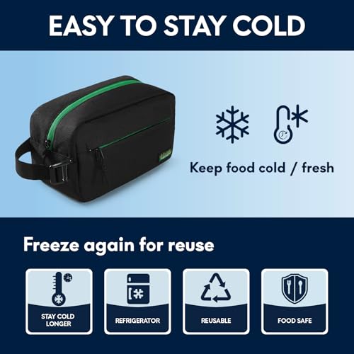 Haimont Lancheira congelável com alça de fivela, bolsa térmica pequena reutilizável para freezer, mi