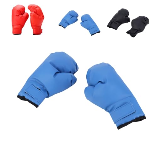 子供/大人用ボクシンググローブ青少年戦闘手袋衝撃的なパンチミット耐摩耗性トレーニングギアお子様/大人向け耐久ボクシンググローブ調理用スポーツパンチです赤い装備 フィットネ (ブルー,子供用です24*13*7.5cm)