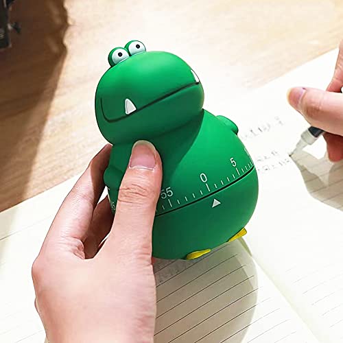 Cute Dinosaur 100% Mechanical Egg Kitchen Timer For Kids Cooking/Reading/Classroom/Do Sports(Dinosaur, Green) #TOP1