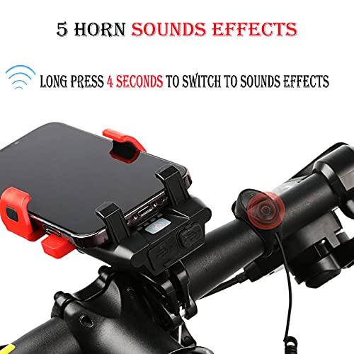 Bike Cell Phone Holder Mount, Road Mountain Led Bicycle Cycling Lights Front and Back Rear Set for Night Riding… - Image 4