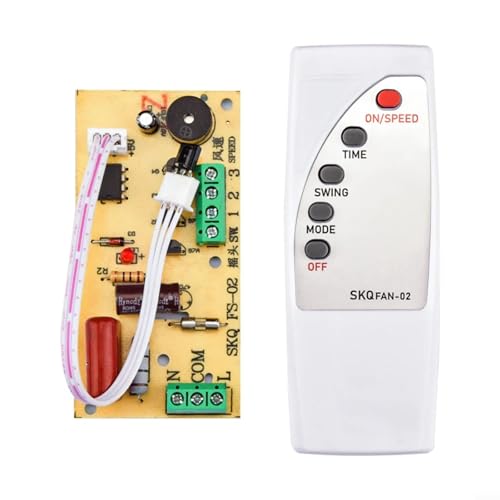 Glewi Placa de circuito de ventilador de 110 V-240 V, kit de control remoto para ventiladores de mesa oscilantes de suelo, ABS, 400 W, módulo de actualización de potencia máxima fácil de instalar
