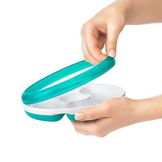 OXO Tot Divided Plate with Removable Training Ring - Teal