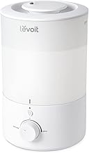 Levoit Dual 150 Humidifier, Aroma, Tabletop, Large Capacity, Compact, 0.8 gal (3 L), Ultrasonic 28dB, Quiet, Upper Water Supply, Night Light, Up to 7.8 fl oz (220 ml)/h, Auto-off, Stylish, White