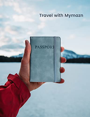 Mymazn Calf Leather Passport Holder Passport Cover With Vaccine Card Holder Passport Case With Clear Pocket Travel Wallet Card Pocket Passport Protector Rfid (Vetro, Vetro Green) #TOP6