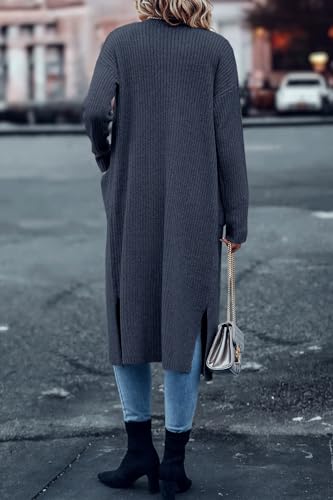 Image of Danedvi Long Cardigan Sweaters Women Trendy Open Front Coat with Pockets | Open Front Duster,Long Sleeve Coatigan,Soft Knit,Oversized,Casual Fall Winter, Daily Wear, Going Out,Work Office
