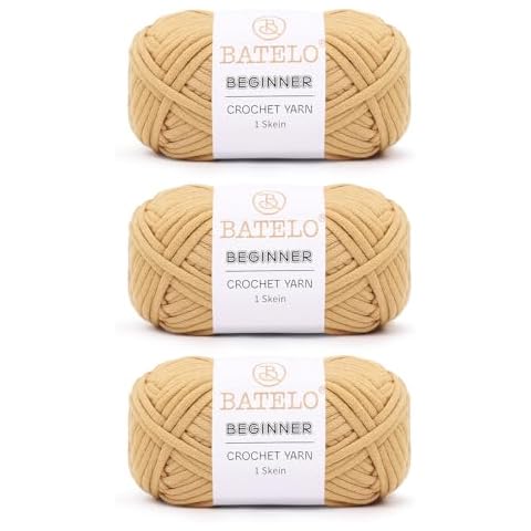 BATELO Beginner Crochet Yarn - Camel Cover