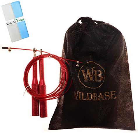 WildBase Speed Jump Rope Adjustable Cable with Anti-Slip Aluminum Handle for Crossfit Training Skipping Boxing Red