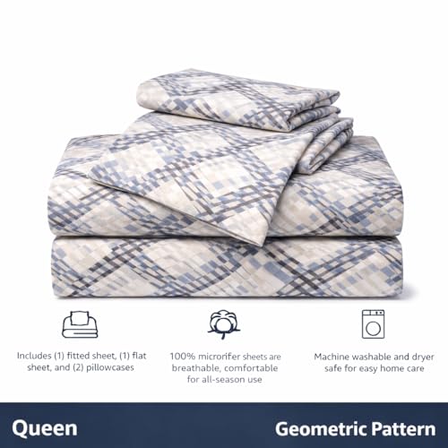 Image of AAZEEM Microfibre Double Bedsheet 100% Microfibre Full Size Sheets Set, Soft & Comfy, Bedsheet & Pillowcases Sets, Machine wash |Bedsheet Size -90 X 100 Inches Pillow 17 X 27 Inches |