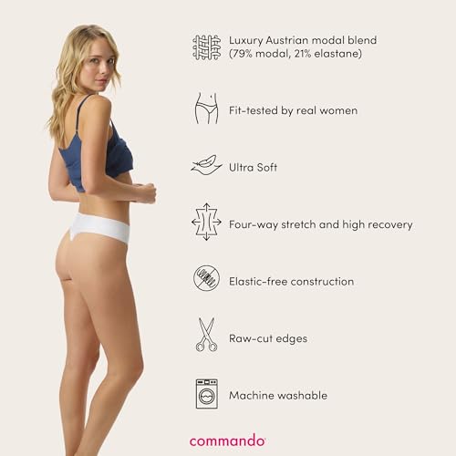 Image of commando - Butter Mid-Rise Thong | Silky Soft, No Show Thong | Comfortable Raw-Cut Edges | Machine Washable