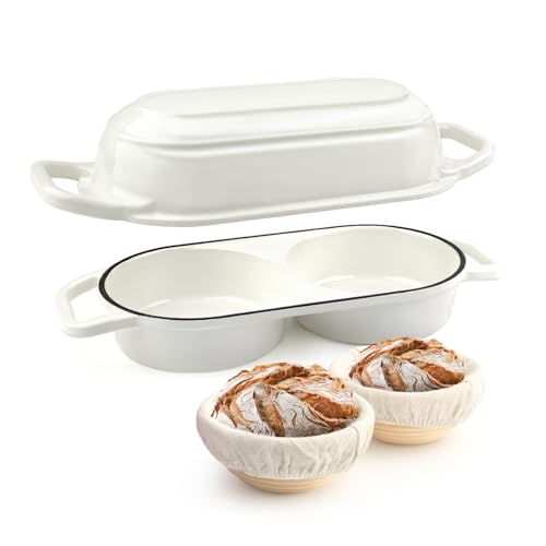 YONILL Mini Dutch Oven & Bread Proofing Basket Kit