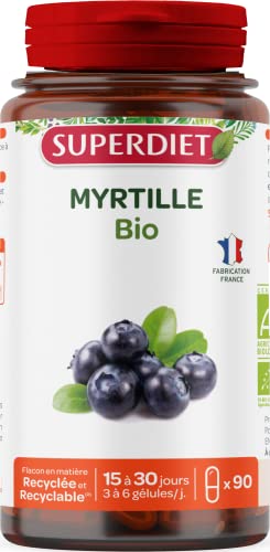 SUPERDIET - MYRTILLE BIO - Vision - Phytothérapie – Fabrication Française - 90 gélules