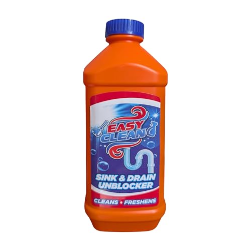 EasyClean Sink & Drain Unblocker – 1 Litre Powerful Pipe & Plughole Drain Cleaner Bathroom, Shower,Kitchen & Toilet Sink Unblocker Heavy Duty liquid