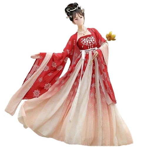 Hanfu pour femme costume traditionnel chinois Tang aux finitions d'art