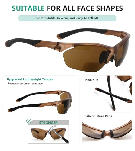 Image of Eyekepper Bifocal Sunglasses for Women Men, Rectangular Frame