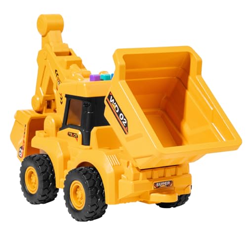 Image of 11 inch Dump Truck Toy, 1: 18 Scale, Inertia-Powered Dump Truck, with Realistic Lights, Rumbling Action, Anti-Slip Tires, Sturdy Plastic - Indoor & Outdoor Sandbox Vehicle for Kids Ages 3+ - Easter Gifts