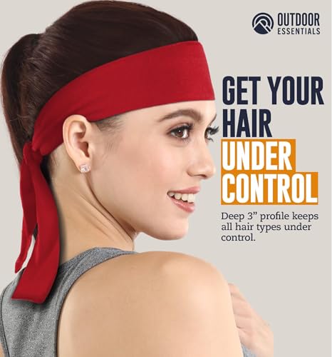 Image of OutdoorEssentials Tie Headband - Sweat-Wicking Running Headband - Hair Control Head Tie - Ninja Costume Accessories