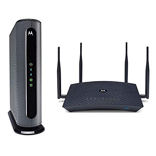 Motorola MB7621 Cable Modem + AC2600 Smart Wi-Fi Router with Extended Range | Approved for Comcast Xfinity, Charter Spectrum, and Cox â€“ Separate Modem and Router Bundle