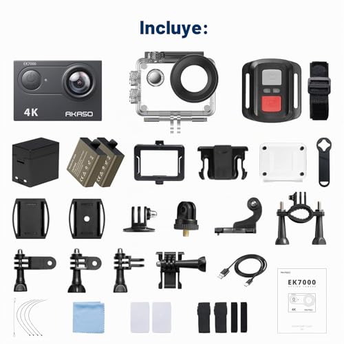 Miniatura 9 de Akaso Cámara Deportiva 4k 30fps 20mp Wifi Cámara De Acción - Cámara Sumergible Acuática 30m Con Estabilización - Gran Angular De 170 - Calidad De Imagen Ultra Hd Para Los Entusiastas De La Aventura