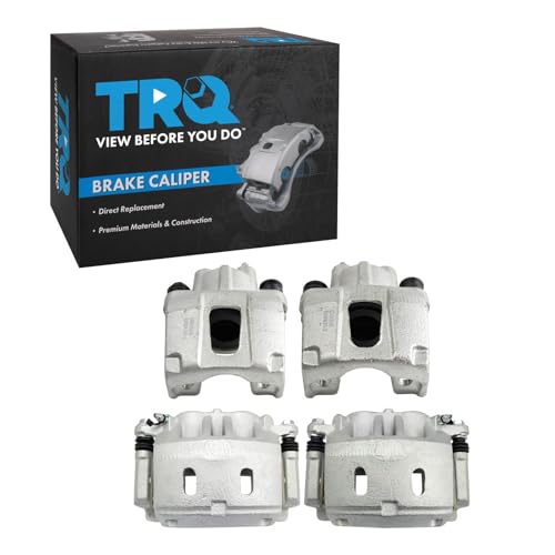 Image of TRQ Front and Rear Brake Caliper Set Zinc Coated Brackets Compatible with 2006-2010 Infiniti QX56 2006-2015 Nissan Armada 2008-2015 Nissan Titan