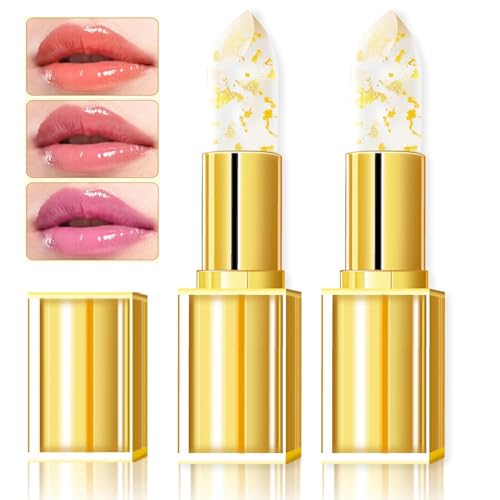 zardlect 2Pcs True Tone Ph Adjusting Lipstick, Transferproof Clear Lip Gloss That Changes Color, Long-Lasting Moisturizing Lip Glow, Deep Nourishment