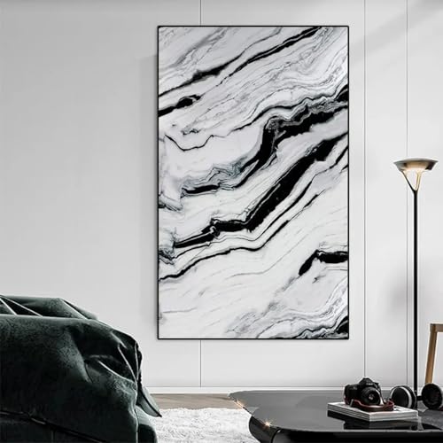 Décoration de pièce esthétique moderne tableau noir et blanc pour salon chic