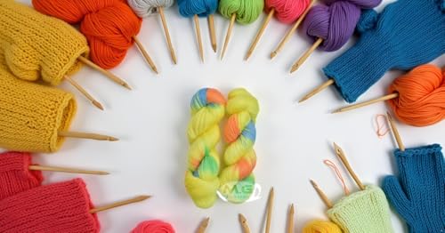 Image of Glow Knitting Yarn Wool, Lemon Mix 300 GMS Woolen Crochet Yarn Thread. Best Used with Knitting Needles, Crochet Needles-BB Art-ABAE