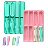 LdawyDE 2 PCS Molde Silicona Rectangular, Molde Chocolate con 8 Cavidades, Antiadherente, sin Bisfenol A, Adecuado para Brownies, Pan, Pudines, Jabones, Chocolates y Pasteles (Rosa/Verde)