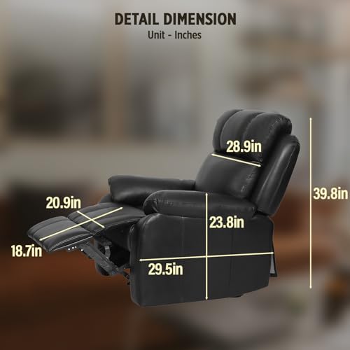 Image of PayLessHere Recliner Chair The Ultimate Leather Sofa Recliner Couch Home Theater Seating Manual Recliner Motion for Comfort and Style Living Room Furniture