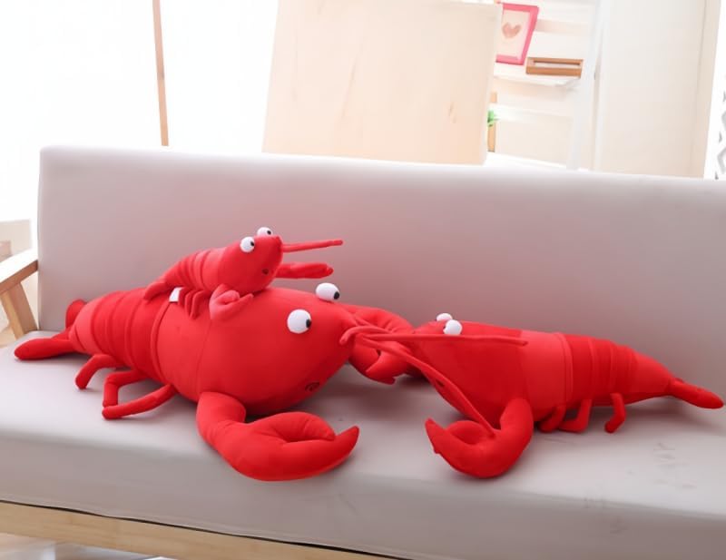 Lobster Plush Stuffed Animal Toy Lobster Pillow Suitable for Christmas and Birthday with Huggable Gifts (Red-Small) - Image 5