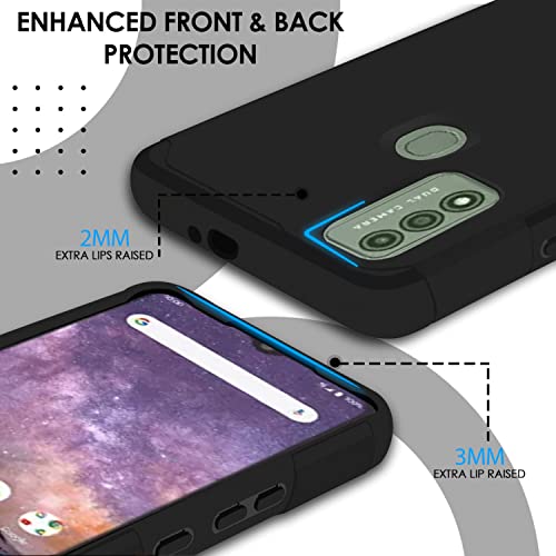 Tjs Compatible For Wiko Voix Phone Case, Dual Layer Hybrid (Magnetic Mount Friendly) Shockproof Drop Protection Impact Phone Cover Case For Wiko Voix U616At (Black) #TOP4