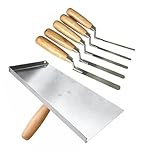 Pointing Brickwork Stainless Steel Hawk & 5 Stainless Steel Finger Trowel Set, Jointing, Gap Filling & Repair Tools for DIY & Masonry Work, Repointing, Brick Joint Repair (SH5ST)