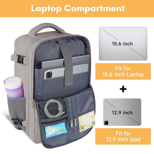 Image of Taygeer Laptop Backpack Purse for Women, Backpack for College Essentials | Travel Bag Airline Approved with 15.6inch Laptop Compartment, CarryOn Work Bag for Nursing Doctor Business Travel, Brown