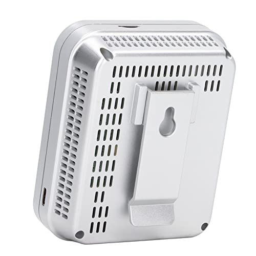 Luchtkwaliteitsmeter, Anti-interferentie USB-aangedreven CO2-detector Intelligent Alarm Groot Scherm voor Binnen (Zilver… - Afbeelding 6