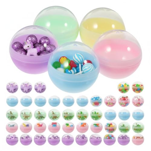 JOINPAYA 2. 36 Inch Vending Capsule: 50pcs Gumball Vending Machine Capsule - Colorful Plastic Fillable Balls for Candy Party Favor Prize