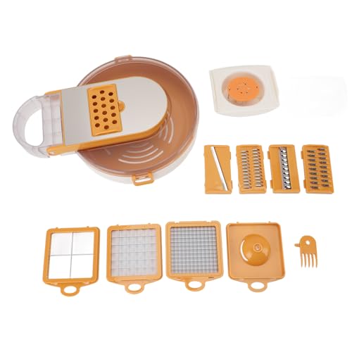 ANKROYU Juego de picador y rallador de verduras de primera calidad con cesta coladora, herramienta de cocina multiusos para cortar en cubitos, triturar patatas, zanahorias, frutas,