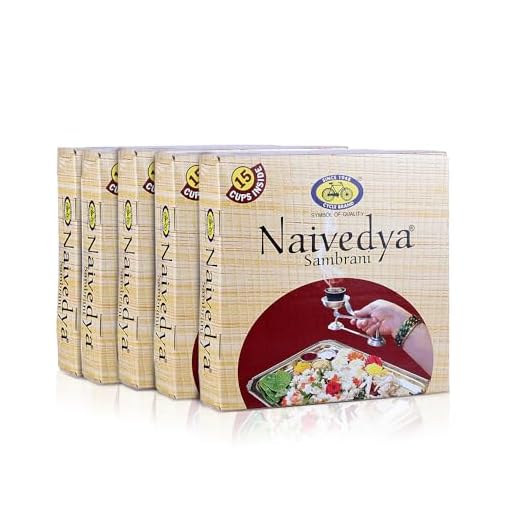 Cycle Pure Naivedya Sambrani Dhoop Cups for Pooja (75 pcs) | Havan Cups for Pooja, Home & Festivals | Natural Guggal Dhoop Original | Dhoop Cones | Pack of 5