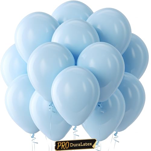 Image of Pro Duralatex Pastel Blue Extra-Thick Balloons 100 Pack 12 inch | Light Blue Balloons for Long-Lasting Professional Party Decorations, Large Wedding Bridal Shower Gender Reveal Birthday Party